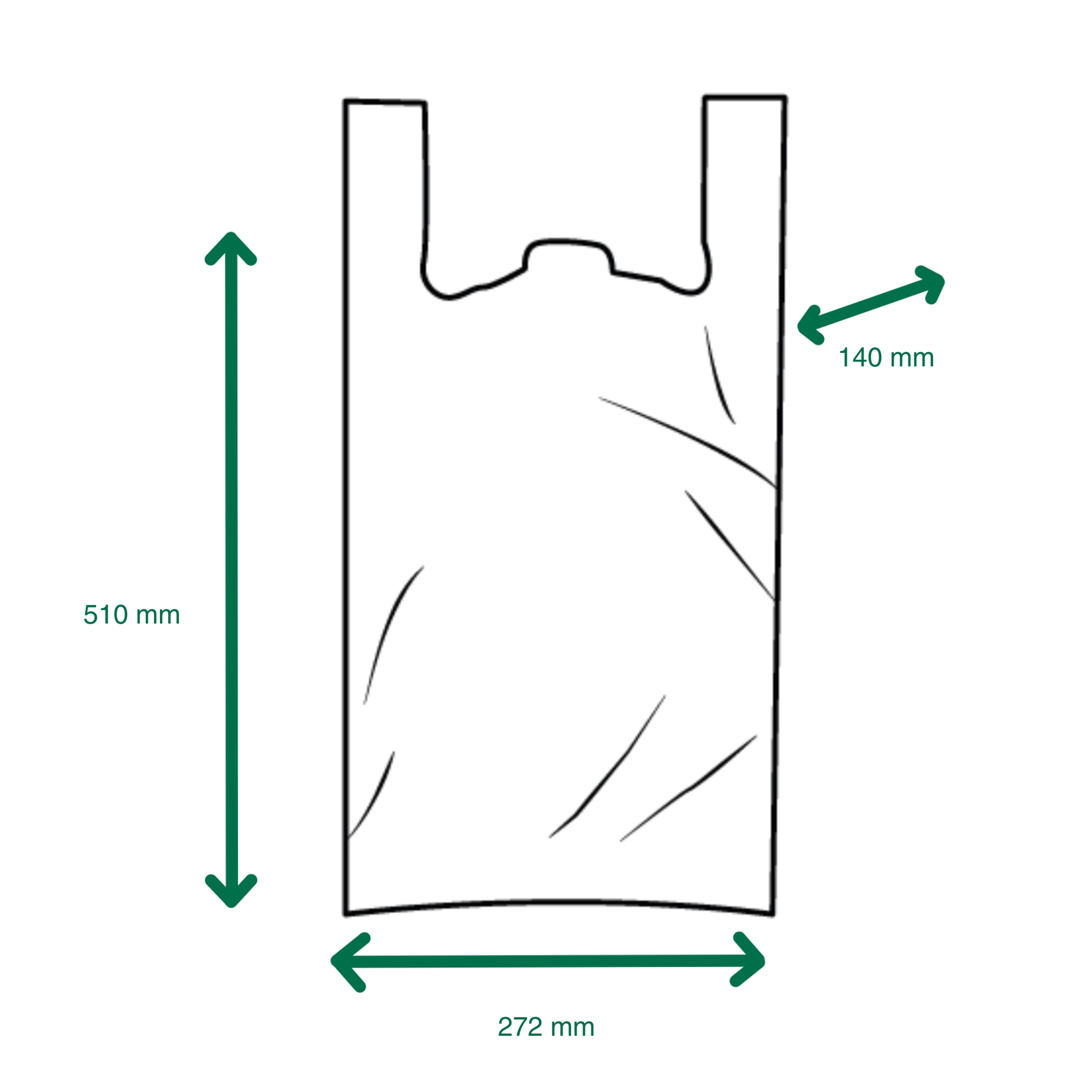 ProPac Plain White Plastic Carriers - (h)510 x (w)272 x (g)140mm