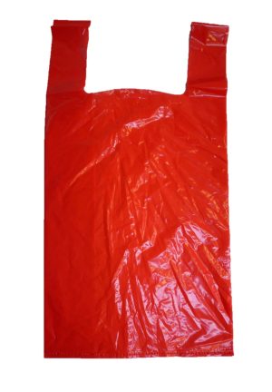 Red Vest Style Plastic Carriers - (h)533 x (w)279 x (g)150mm