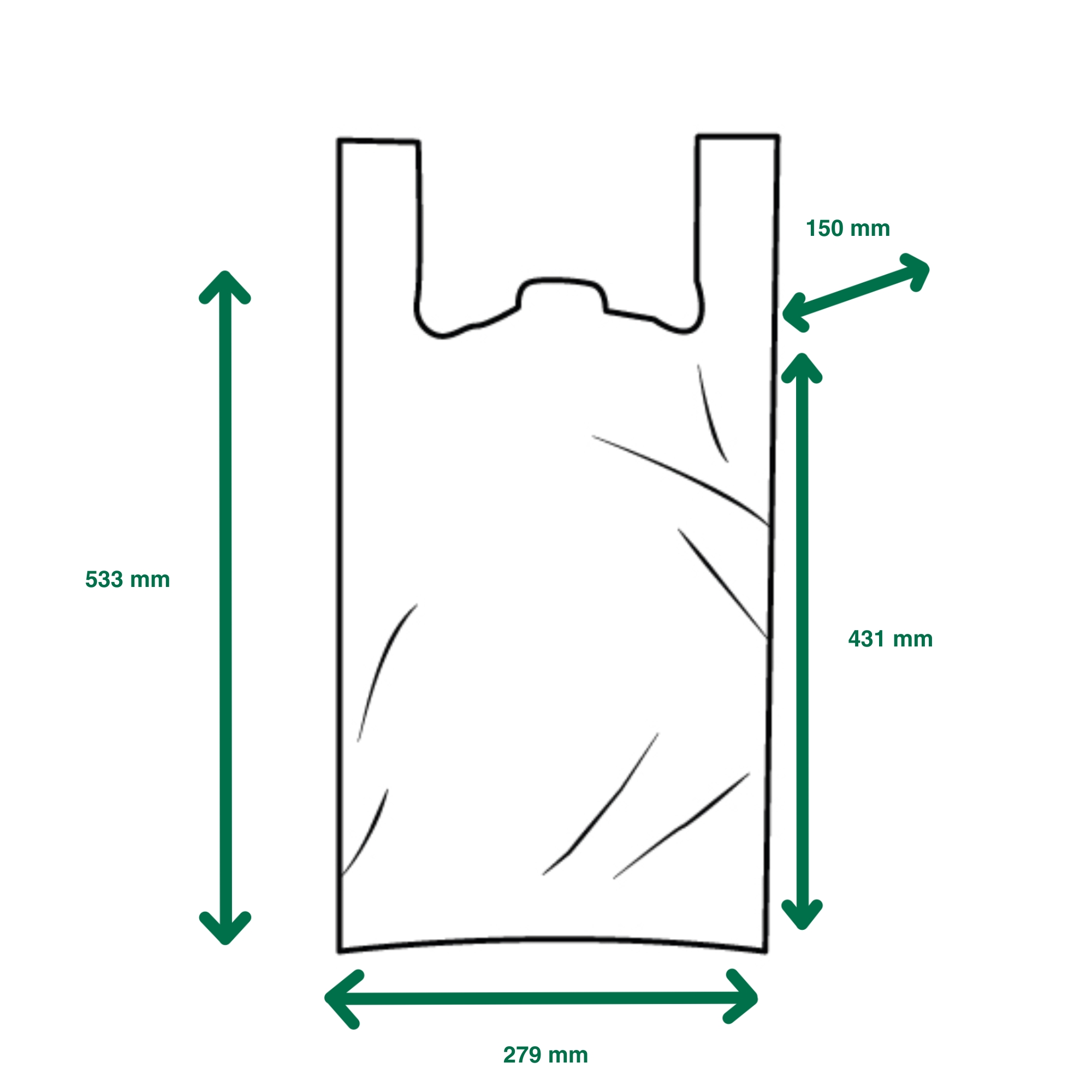 Red Vest Style Plastic Carriers - (h)533 x (w)279 x (g)150mm