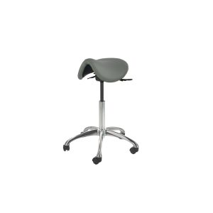 Rhubarb Saddle Stool with Metal Base - Dove