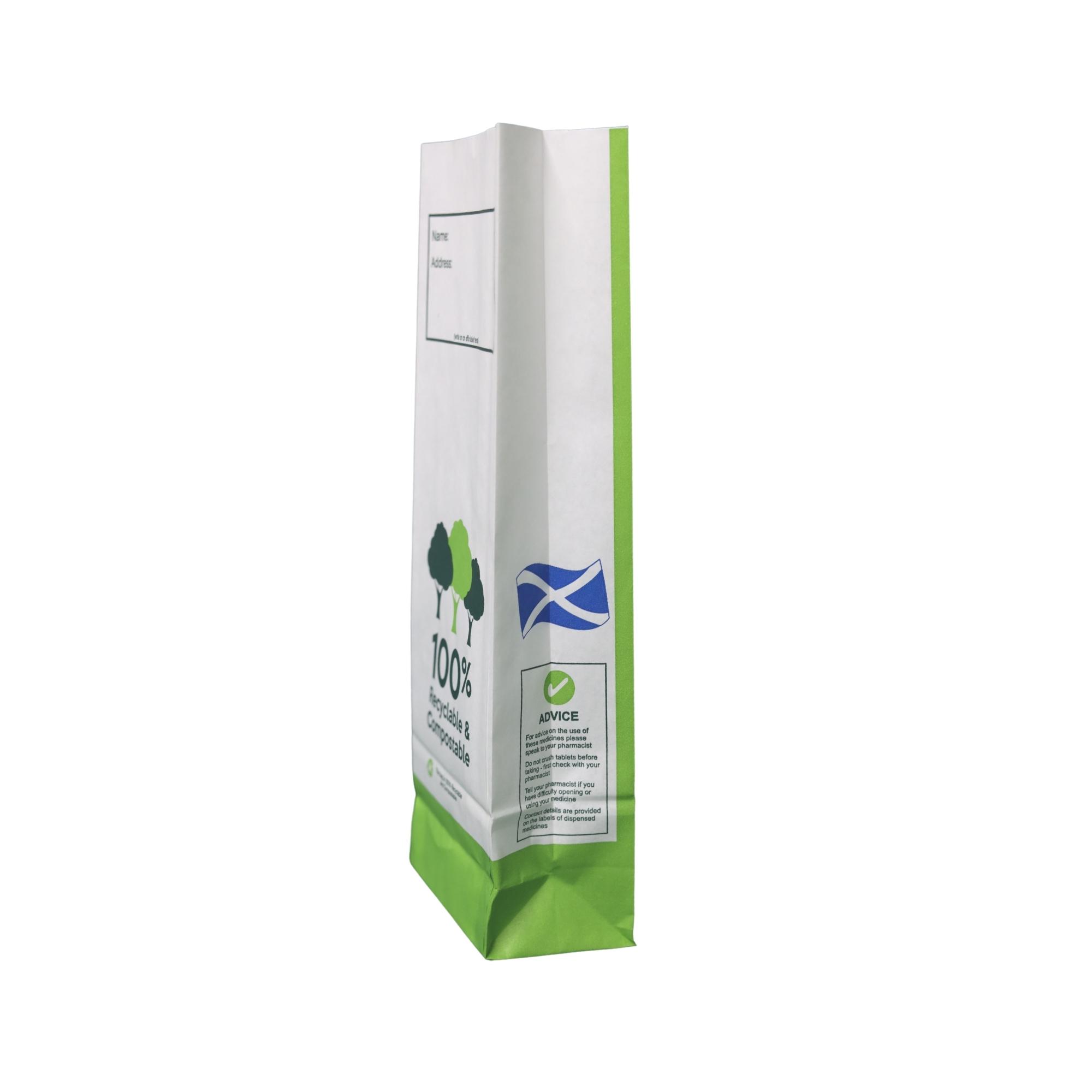 ProPac NHS Scotland Paper Prescription Bags - (h)220 x (w)75 x (g)50mm