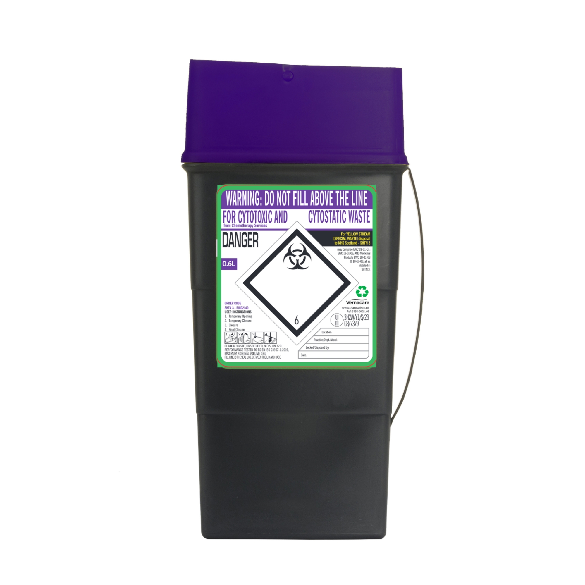 Sharpsafe Scottish Cyto Sharps Bin - 0.6L
