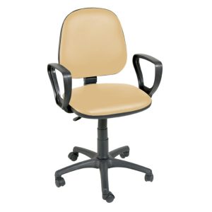 Operator Gas Lift Chair With Arms - Beige Vinyl