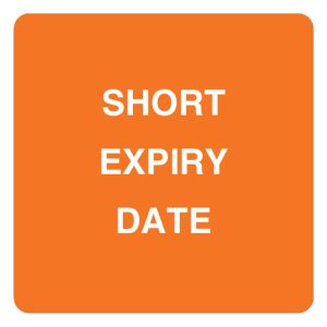 Status Short Expiry Date Labels - 36 x 36mm - Orange