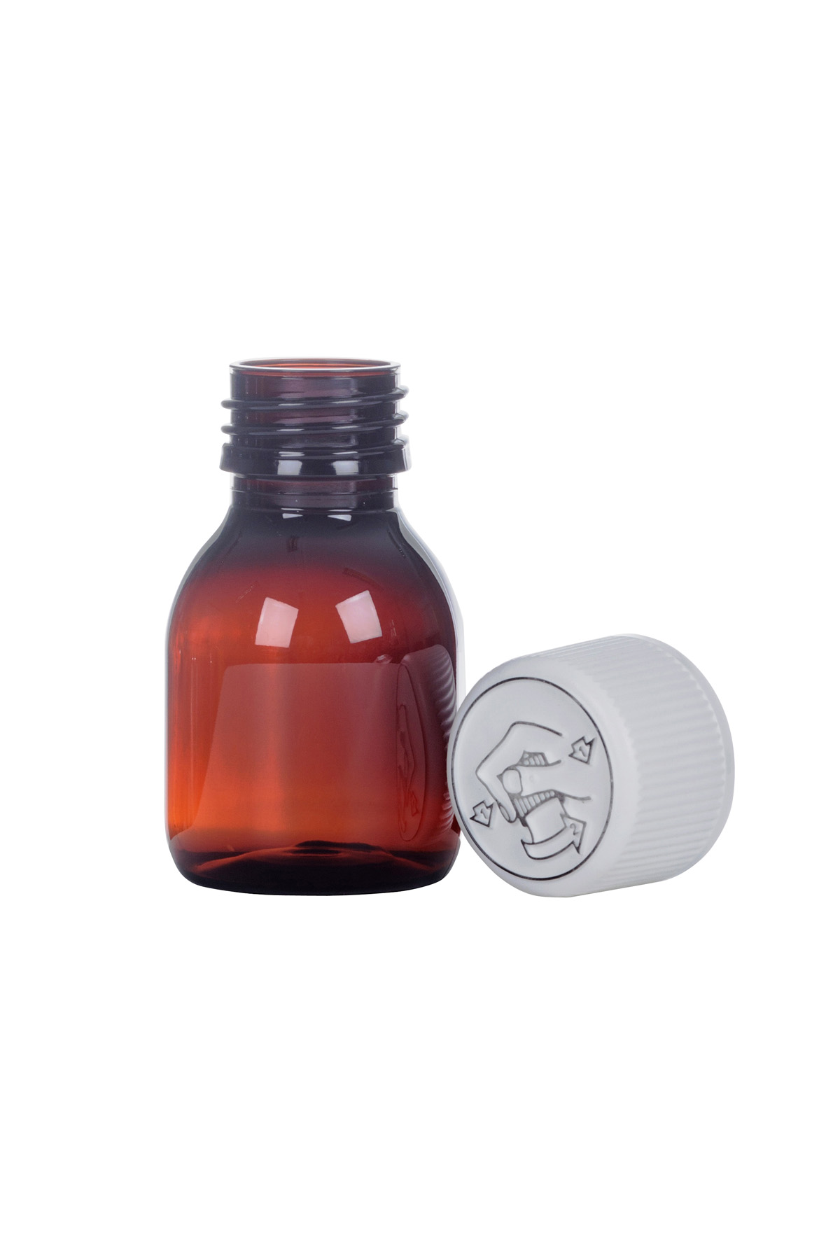 Pharmasafe Amber PET Ready Capped Bottles - 60ml