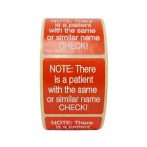 Status Note Check Patient Name Labels - 36 x 36mm