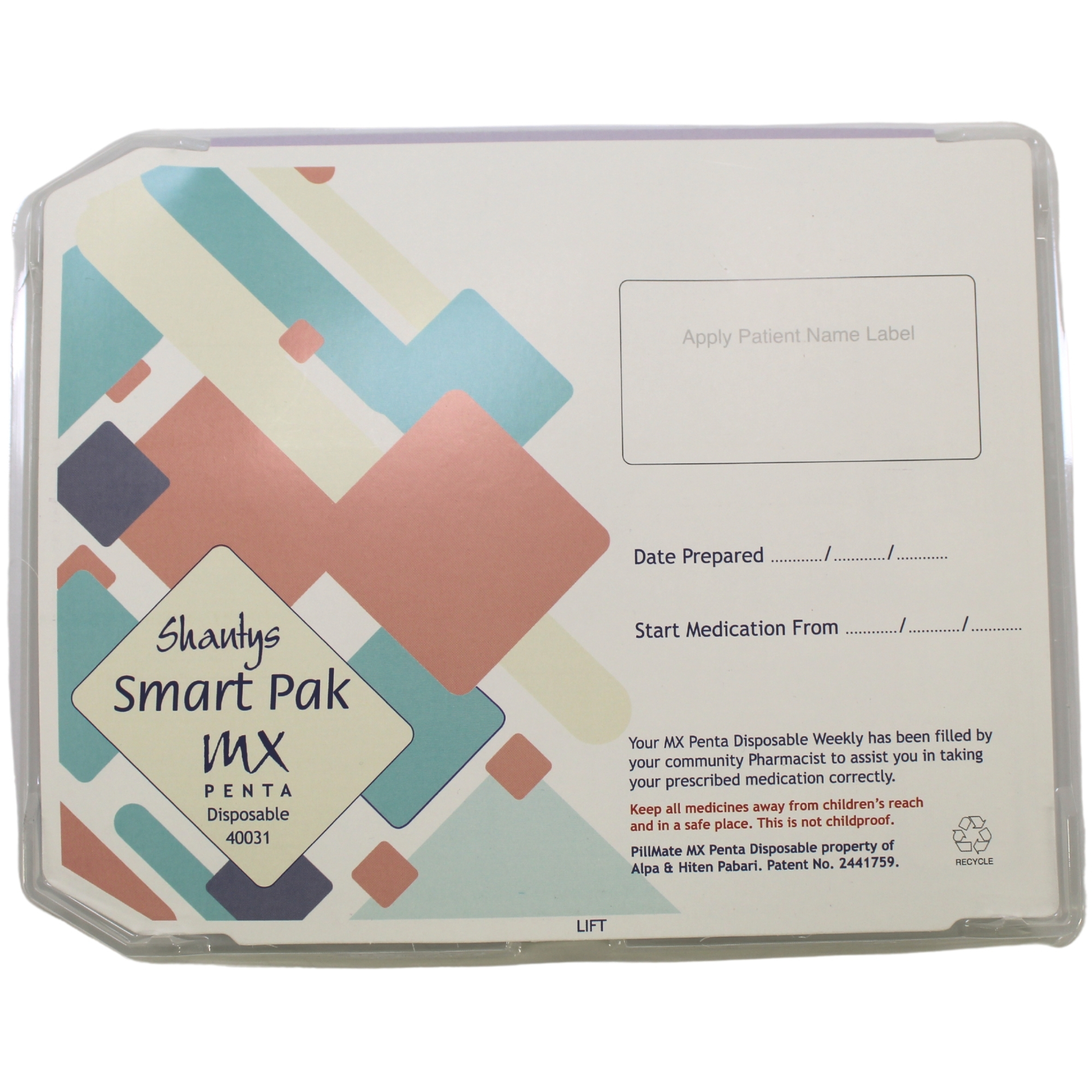 Smart Pak Disposable Tablet Trays - 1st Dose/4 x Daily