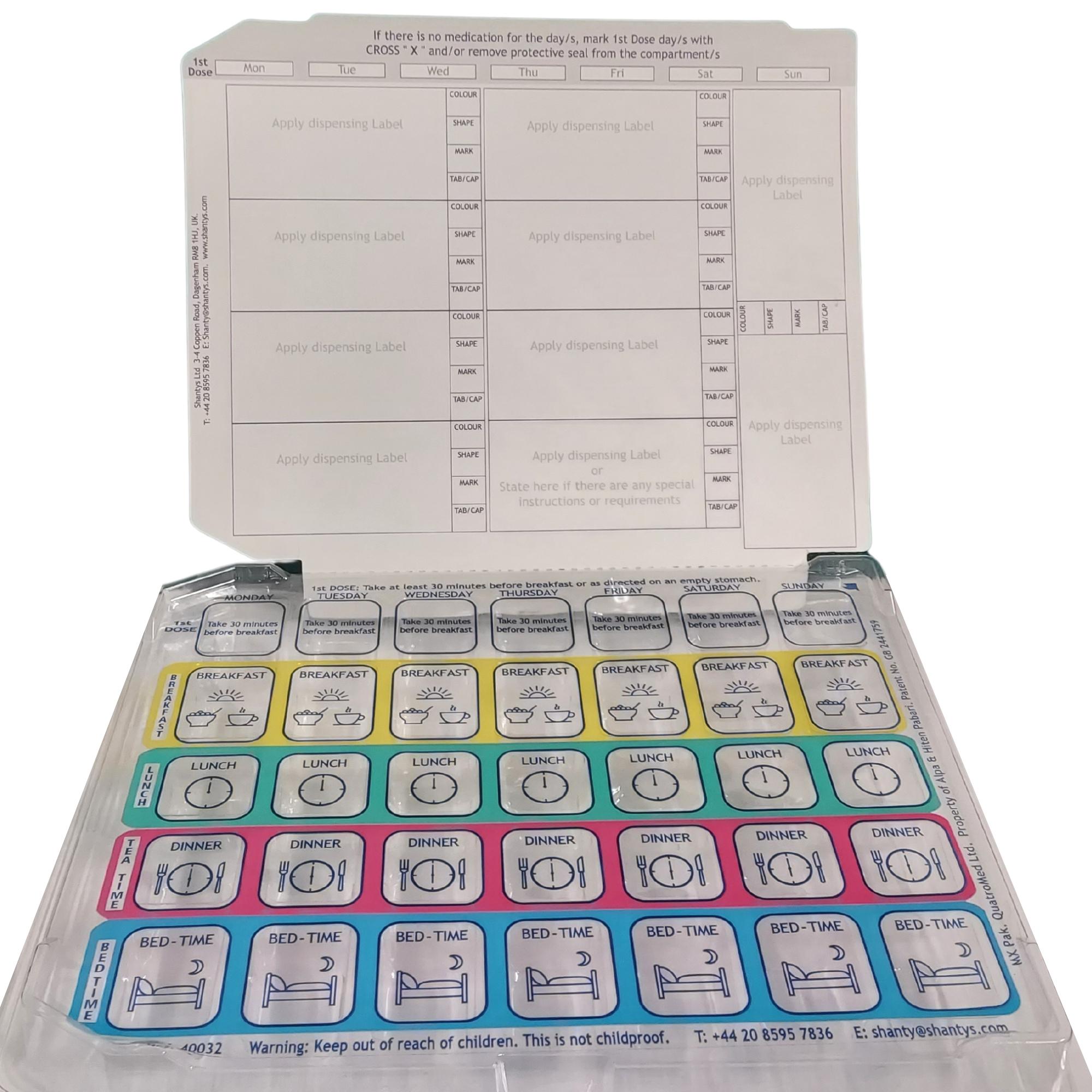 Smart Pak Disposable Tablet Trays - 1st Dose/4 x Daily