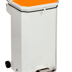 20 litre Metal Bin with Orange Lid - Fire Retardant