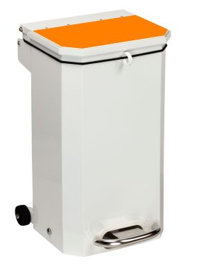20 litre Metal Bin with Orange Lid - Fire Retardant