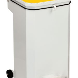 20 litre Metal Bin with Yellow Lid - Fire Retardant