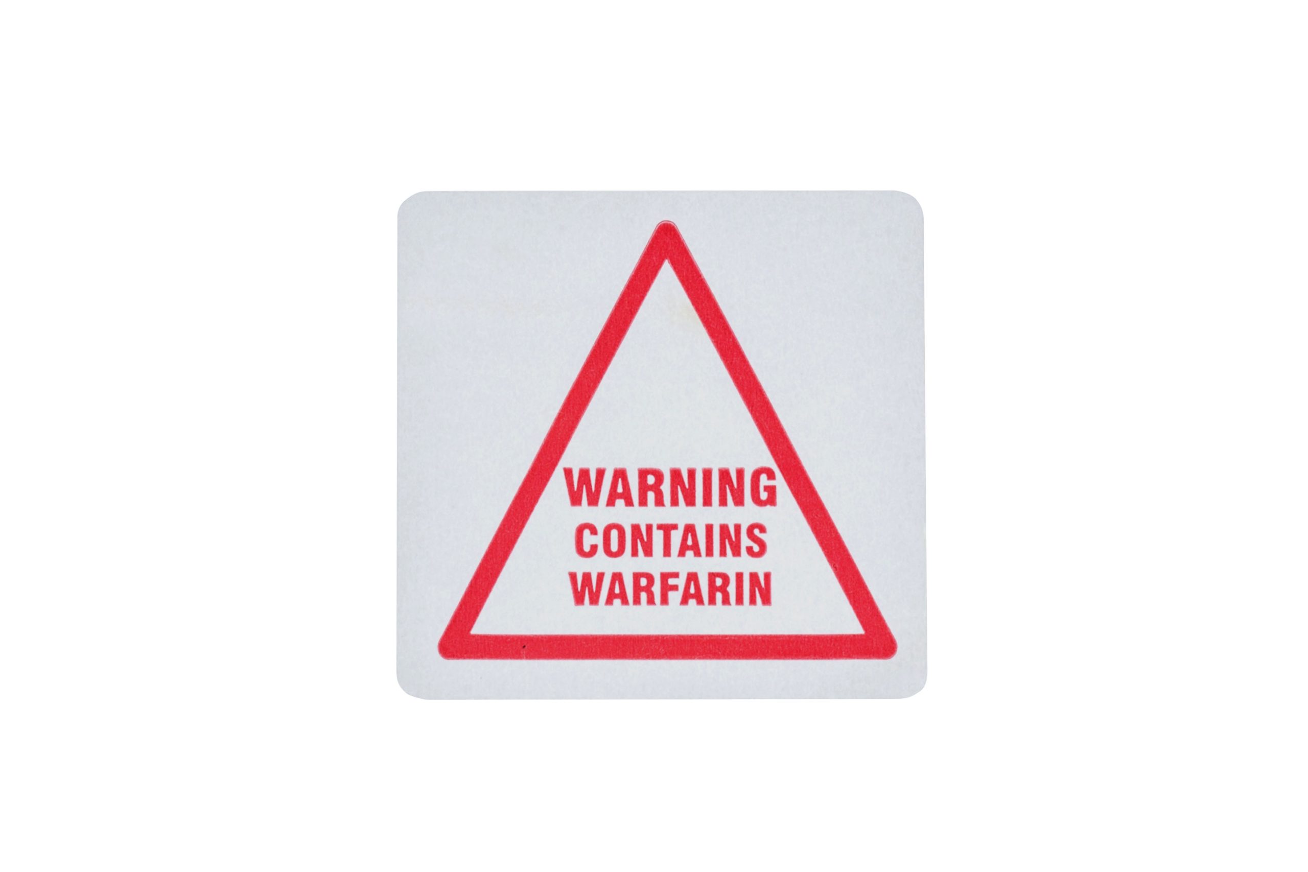 Status Warning Contains Warfarin Labels - 36 x 36mm