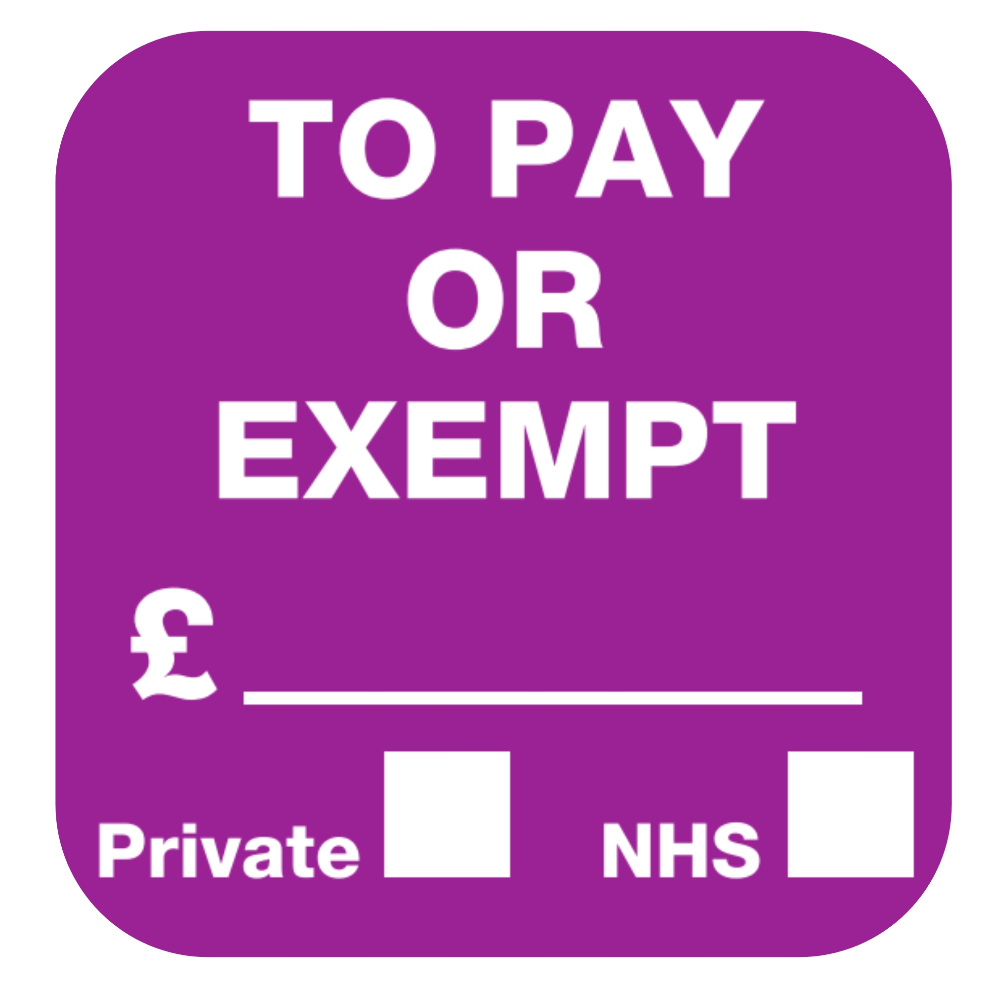 Status To Pay or Exempt Labels - 23 x 22mm