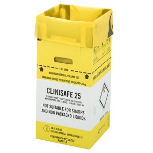 Yellow Clinical Waste Disposal Carton - 25L