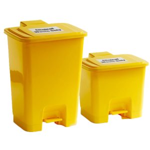 Yellow 15 litre Plastic Step On Pedal Operated Bin
