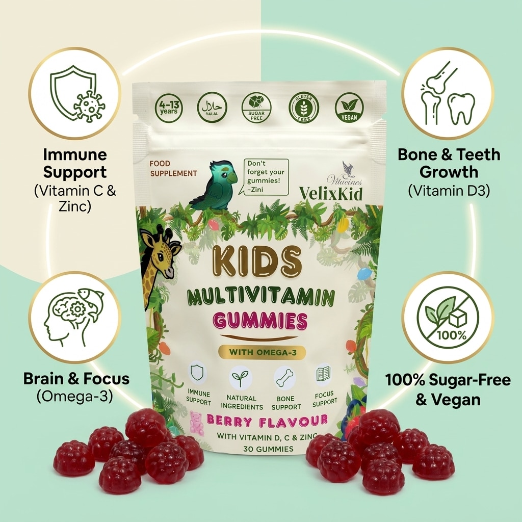 Vitacines Kids Multivitamin Gummies with Omega-3 – 30 Gummies