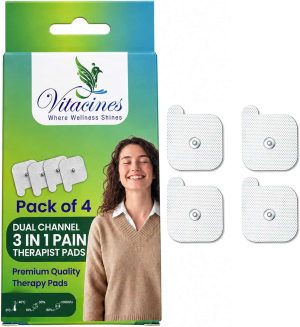 Vitacines Dual Channel TENS replacement electrode pads, pack of 4