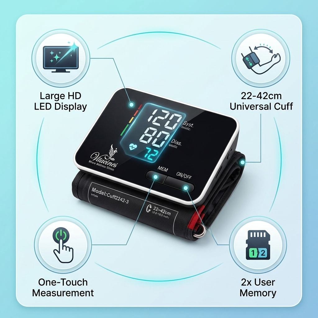 Vitacines Digital Upper Arm Blood Pressure Monitor